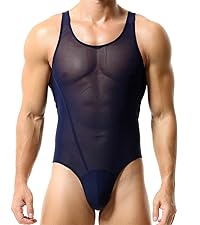 Mens Bodysuits Leotrad Wrestling singlet Shapewear Jockstrap Mesh Fitness Jumpsuits Thongs