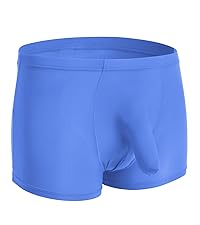 Mens Elephant Trunk Underwear Sexy Ice Silk Solid Color Separate Pouch Boxer Briefs