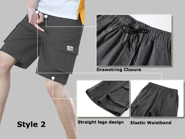 Men''s Cargo Shorts Casual Cotton Multi-Pockets Elastic Waist Camo Shorts