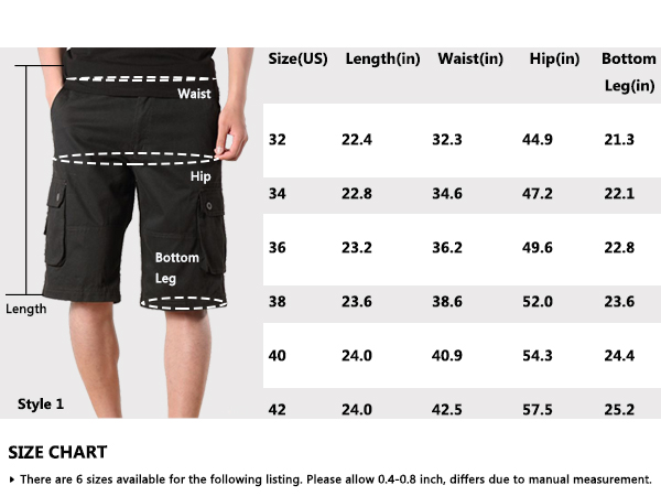 Men''s Cargo Shorts Casual Cotton Multi-Pockets Elastic Waist Camo Shorts