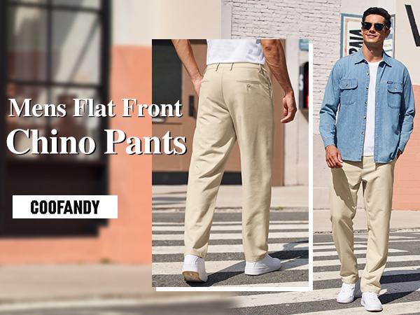 Men''s Casual Flat Front Pants