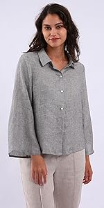 linen stripes shirt