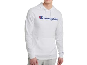 Champion Men''s T-shirt Hoodie, Cotton Mid-weight Hooded Men''s T-shirt, Comfortable Men''s Tee