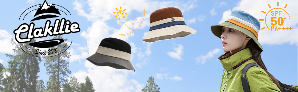 Dual Color Cotton Bucket Hat,Unisex Beach Sun Hat