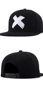 Embroidered Snapback Hats for Men Women Adjustable Hip Hop Boy Baseball Cap Black White 