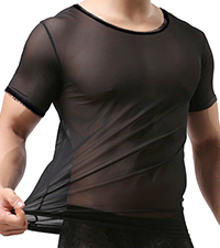 Mens Sheer Short Sleeves T-Shirt