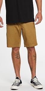 men chino short khaki knee high lightweight durable recycled fabric