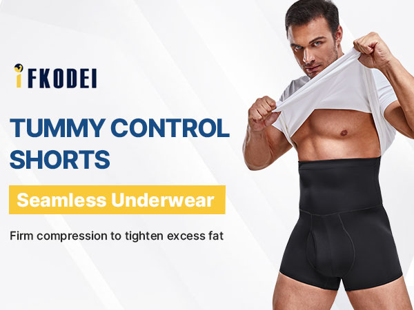 IFKODEI men shapewear tummy control panties compression shorts boxer body shaper slim belly waist-1