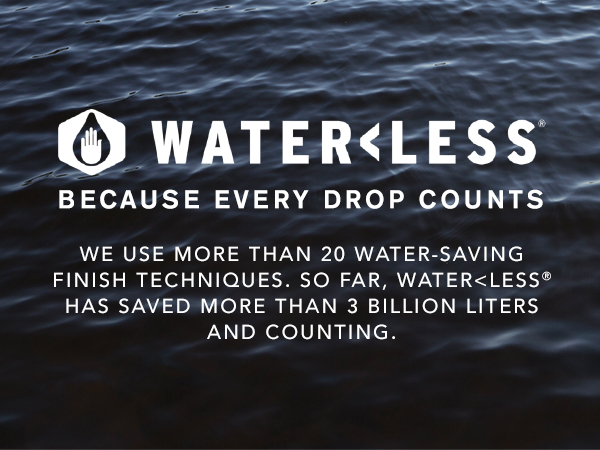 Water<Less Banner: Because every drop counts. 