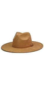 Fluffy Sense Felt Wide Brim Western Fedora Rancher Hats