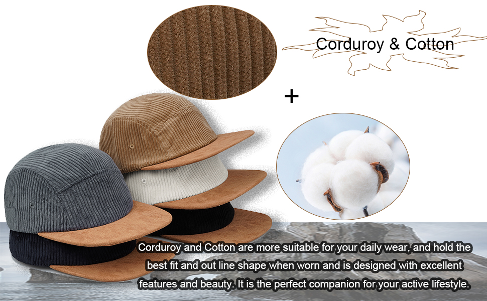 5 Panel Cap Corduroy Baseball Cap Unstructured Vintage Dad Hat Trucker Snapback Hats Fitted Hat