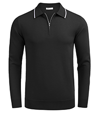 mens zip polo sweater