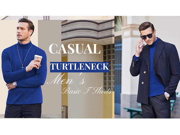 Men''s Casual Turtleneck T Shirts Lightweight Basic Tops