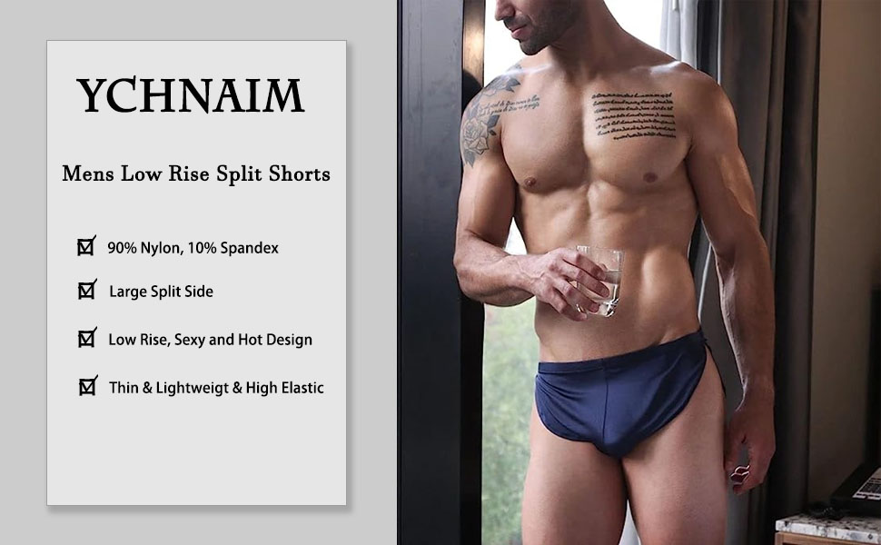 Mens Low Rise Split Shorts Lounge Boxers