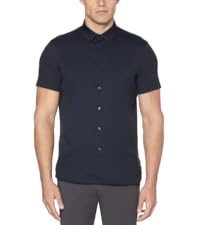 Stretch Slim Fit Solid Short Sleeve Button-Down Shirt