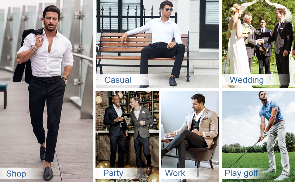 slim fit dress pants for men