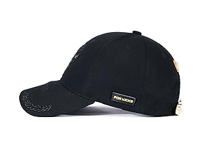 Gold Embroidered Baseball Cap - Side