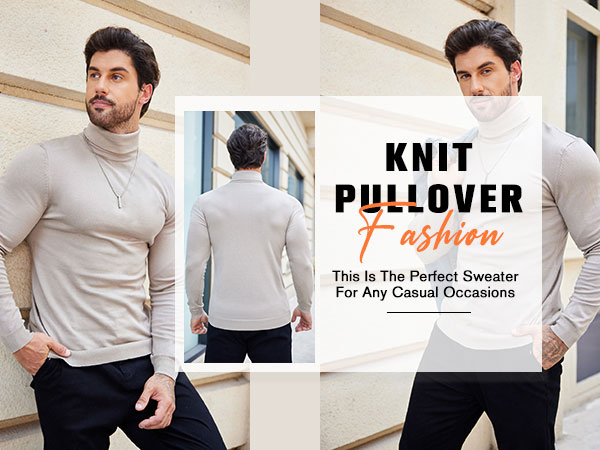 Men''s Slim Fit Turtleneck Sweater LWX 