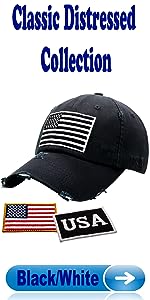 American Flag Classic Distressed Collection _ Black/White