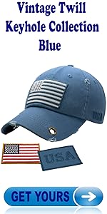 American Flag Distressed Keyhole Collection _ Blue