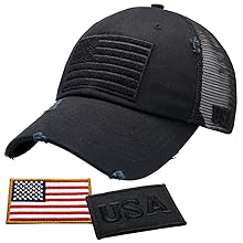 American Flag Distressed Mesh Trucker Hat