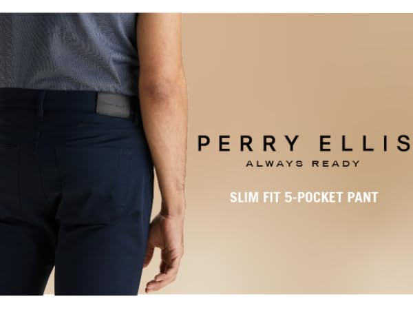 Perry Ellis 5-Pocket Anywhere Slim Fit Pants