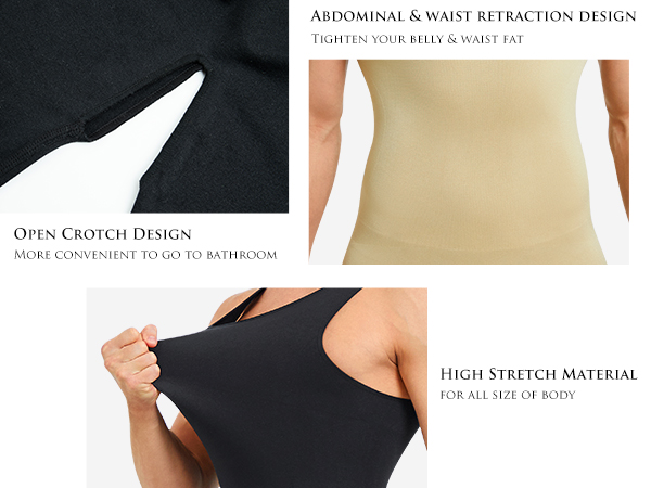 SOUS High stretch shapewear bodysuit for men