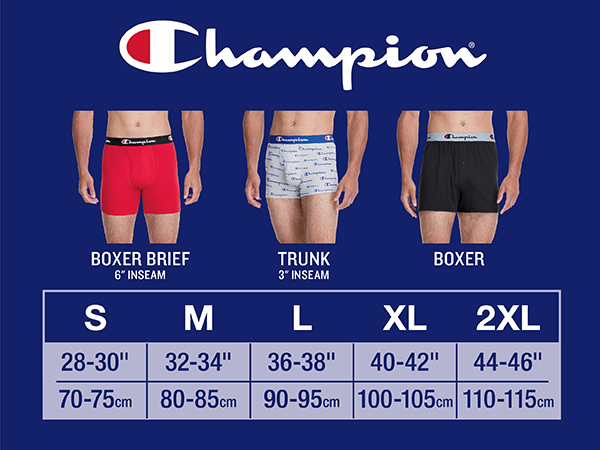 Champion mens underwear fit guide