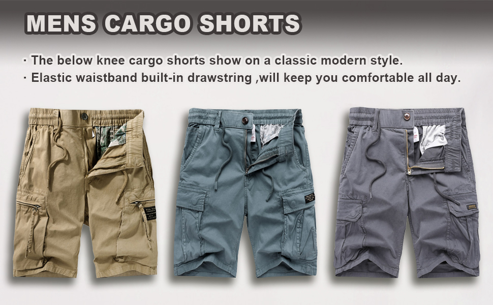 Men''s Casual Cargo Shorts with Multi Pockets