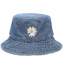 Washed Cotton Denim Bucket Hat Unisex Cotton Packable Summer Travel Bucket Beach Sun Hat