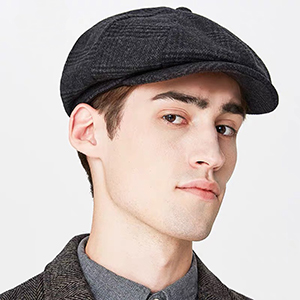 Plaid gatsby hat dark gray