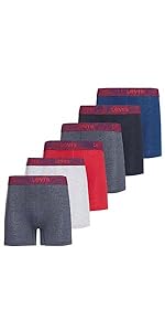 Levi''s Stretch Boxer Brief 6 Pack For Men