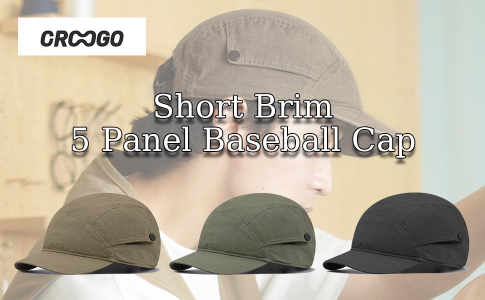 Short Brim 5 Panel Baseball Cap Cooling Trucker Dad Cap