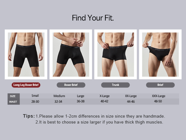 Men''s Long Boxer Briefs Long Leg Sports Performance Breathable Comfortable Underwear