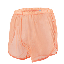 orange sexy mesh see through boxers