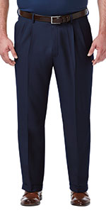 Haggar Dress Pants, big and tall fit, big & tall mens pants, Haggar big and tall, mens pleat pants