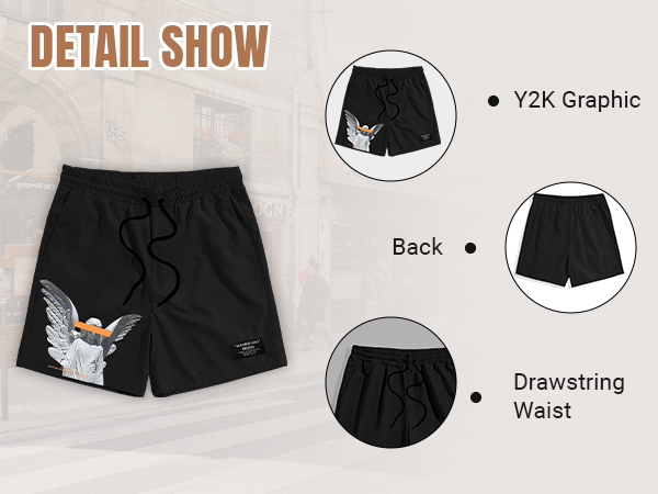 Men''s Designer Graphic Shorts Drawstring Waist Cool Track Gym Workout Shorts