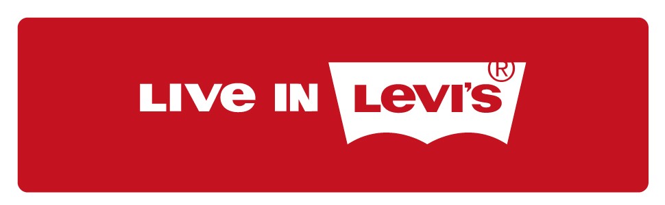 Levi''s logo white on red background with brand phrase