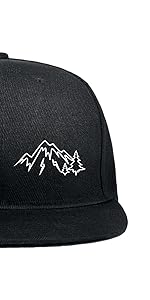 Snapback Hats for Men Fitted Mountain Gaming Trucker Dad Black Flat Bill