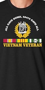 all gave some 58479 gave all vietnam veteran black t shirt with service ribbon