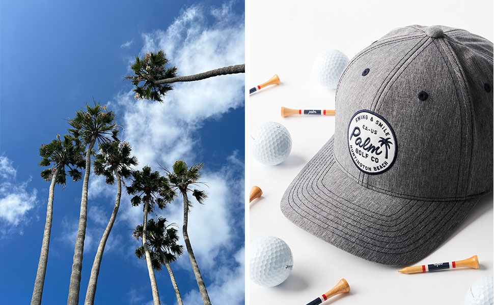 Palm Ave Snapback Hat Grey and Navy