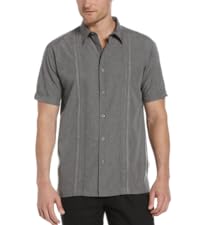 Chambray Pintuck Short Sleeve Button-Down Shirt