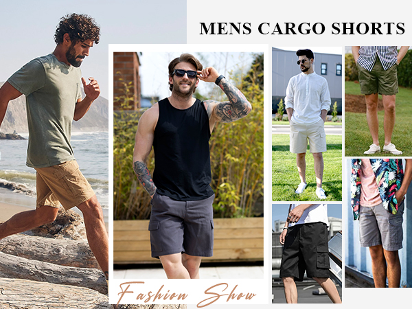 khaki cargo shorts for men