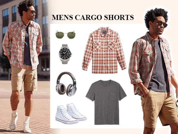 men khaki shorts