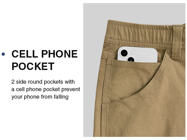 Mens carpenter pants with cell phone pocket