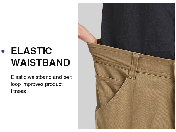 Stretch hiking pants with elastic waistband