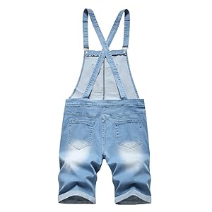 denim coveralls for men overalls shorts jean stretchy jumpsuit casual loose fit walkshort rompers  