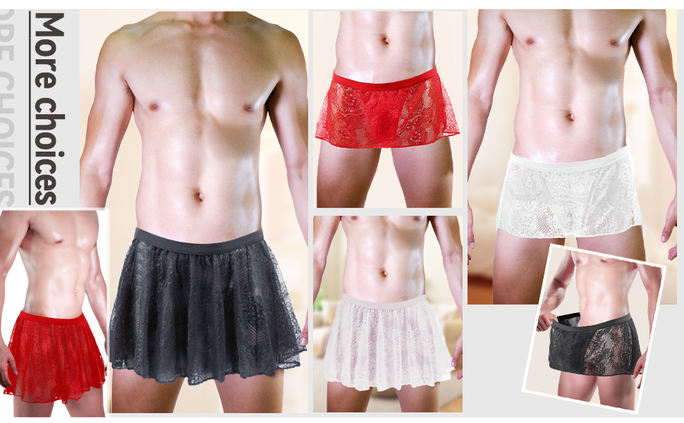   Men''s Sissy Lace Crossdressing Skirts