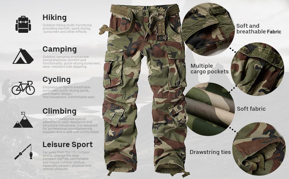 mens cargo pants casual tactical army military cargo work pants trousers