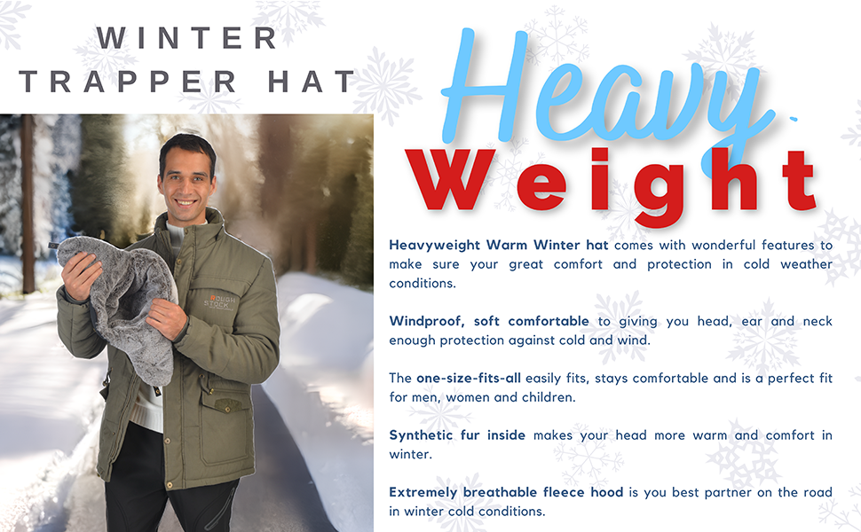 Heavy weight winter trapper hat